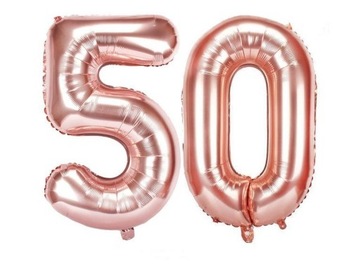 BALON FOLIOWY Balony 50 Gold Rose Nude 100 cm
