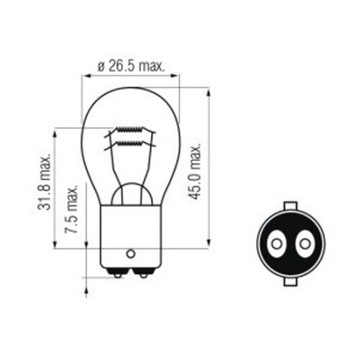 P21/5W M-Tech BAY15D Лампа 21/5W 12В