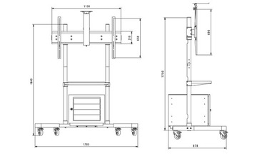 Stojak Edbak VCTR260 2TV LCD LED 50-60' 80kg 185cm