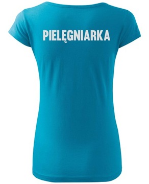 ODBLASKOWY T-SHIRT MEDYCZNY NADRUK PIELĘGNIARKA XL