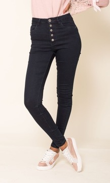 W527 NAVY SKIN JEANS HIGH WAIST SKIN женские брюки на пуговицах 38 M