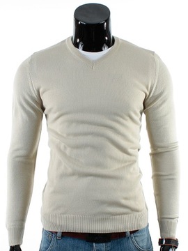 SWETER Męski w SEREK TC05 Beżowy__L_PRODUKT_PL