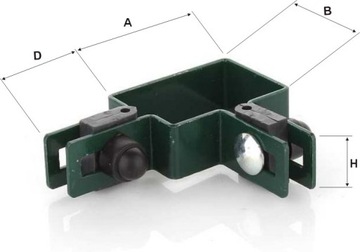 Зажим 40х60 зеленый уголок в сборе для столбовой панели
