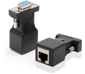 Удлинитель VGA F — RJ45 LAN CAT5 CAT6, витая пара более 20 м