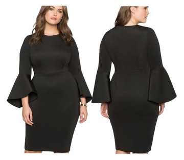 Sukienka koktajlowa klasyczna czarna PLUS SIZE 52