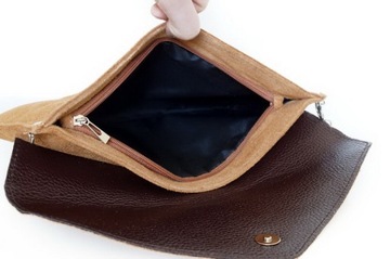 LEATHER BAG замшевый клатч V245 оливковый