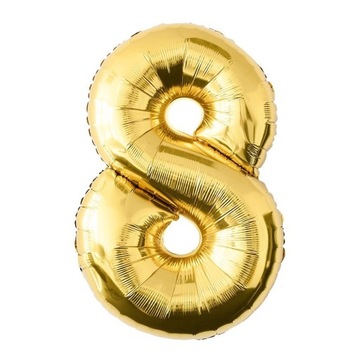 Balon Foliowe Cyferki Foliowy Cyfra 8 Złota 40cm