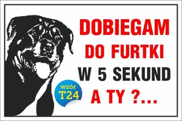 TABLICZKA - ZŁY PIES 20x30 PCV 5mm | 24h