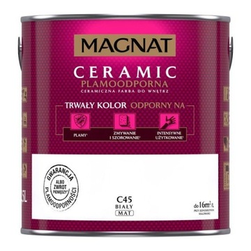 MAGNAT Ceramic farba plamoodporna 5L C45 BIAŁY