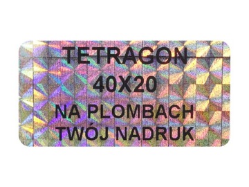 40x20mm hologram tetragon 1000szt TWÓJ NADRUK