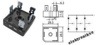 SKBPC2512 Mostek Prostowniczy 3-fazowy 1600V 25A