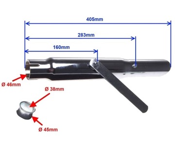 STYLOWY TŁUMIK CHROM CHOPPER DRAG SAM CRUISER 40cm