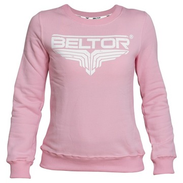 BELTOR BW BLUZA DAMSKA GIRL CLASSIC CREWNECK RÓŻOWA PINK S LOGO BAWEŁNA