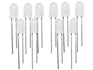 DIODY LED 3MM BIAŁE CLEAR ZESTAWY KOMPLET 10SZT