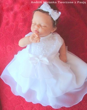 СКАЗОЧНОЕ платье, повязка на голову, КРЕСТИТЕЛЬНАЯ ОДЕЖДА 92 / 98