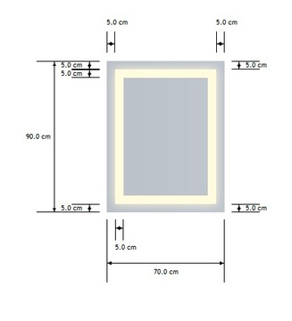 Зеркало SOLED со светодиодной подсветкой 90х70см