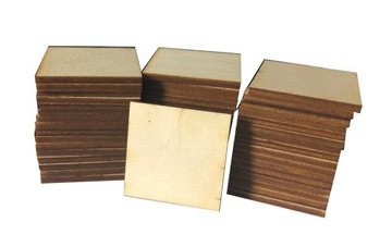 Kwadraty drewno kwadraciki scrapki 10cm 50szt
