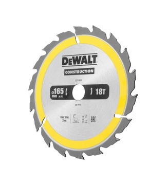 DEWALT DT1933 ПИЛЬНОЕ ПОЛОТНО ДЛЯ ДЕРЕВА 165x20мм