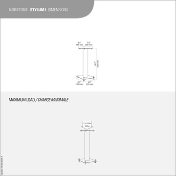 Стойки для динамиков Stylum 1, 50 см, черные