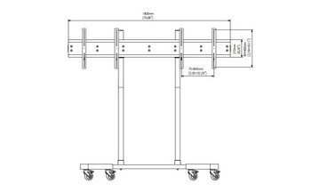 Stojak Edbak TR14 2 TV LCD LED 40'-47' 80kg 185cm