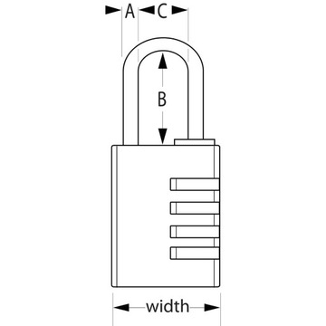 Замок навесной с длинной комбинацией Master Lock 7640EURDBLKLH