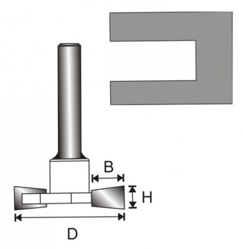 DEDRA 07F122C Фреза Т-образного паза по дереву