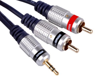 Kabel mini JACK 3,5 - 2x RCA wtyk VITALCO HQ 5m