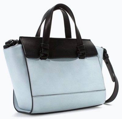 ZARA TOREBKA MINI CITY BAG BŁĘKITNA NIEBIESKA HIT