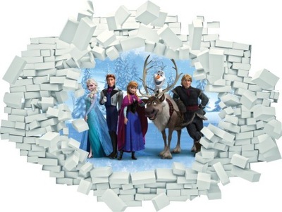 NAKLEJKI NA ŚCIANĘ Dziura w ścianie FROZEN ELSA 2