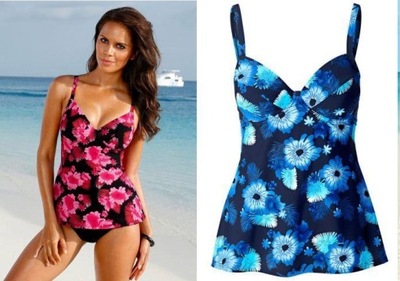 TOP TANKINI PLAŻOWY KĄPIELOWY DŁUGI - 38 D