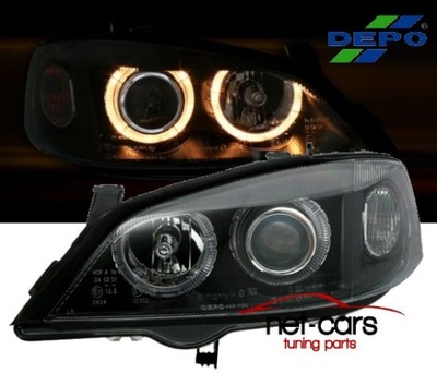 LAMPS GRILLES OPEL ASTRA G ANGEL EYES XENON B  