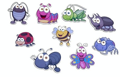 Magnesy na lodówkę OWADY TEKTURA 9 szt