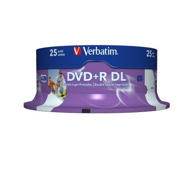VERBATIM DVD+R DL Printable 8,5GB 8x c25 promocja!