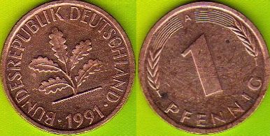 RFN - 1 Pfennig 1991 r. A