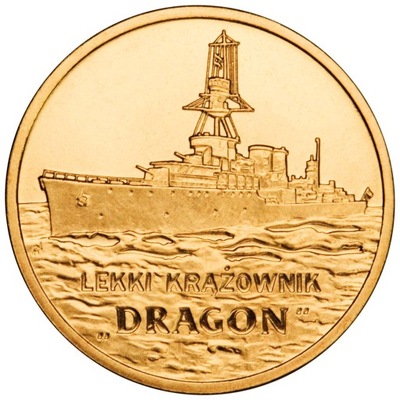 Moneta 2 zł Lekki krążownik Dragon