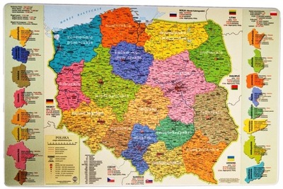 PODKŁADKA NA BIURKO MAPA ADMINISTRACYJNA POLSKI 58 X 38CM