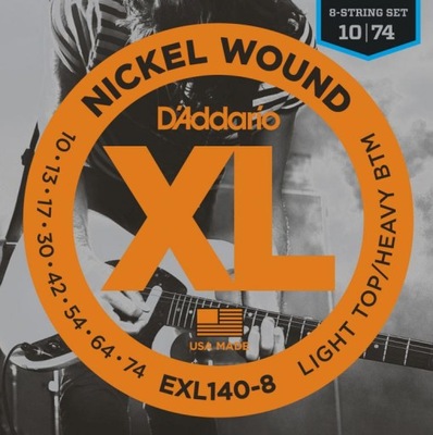 D'Addario EXL140-8 10-74 struny do gitary 8 strun