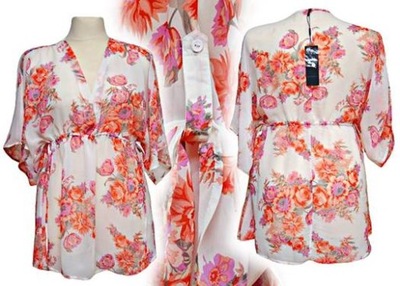 Vero Moda - piękna szyfonowa tunika w kwiaty - M