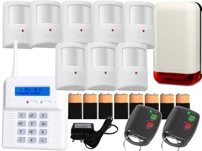 Elmes alarm bezprzewodowy z GSM; CB32G; 8x czujka