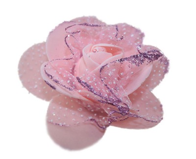 -MARGUT- Spinka ozdobna róża kwiat jasny różowy