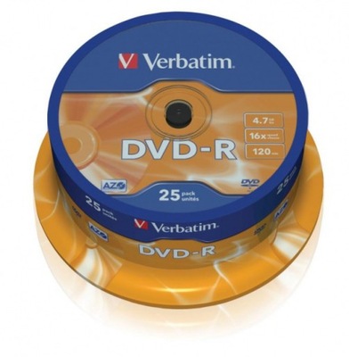 VERBATIM DVD-R 4,7 GB 16x AZO 25 SZTUK WARSZAWA