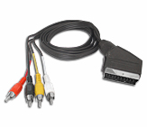 Kabel wtyk EURO SCART / 4x RCA cinch 1,5m (0474a)