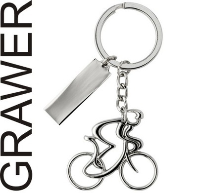 Brelok rowerzysta z grawerem