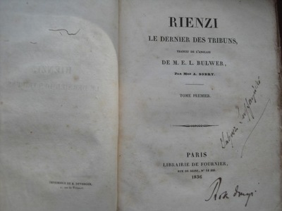 RIENZI 1836 LE DERNIER DES TRIBUN OSTATNI Z TRYBUN