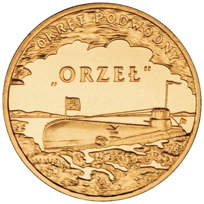 Moneta 2 zł Okręt podwodny Orzeł