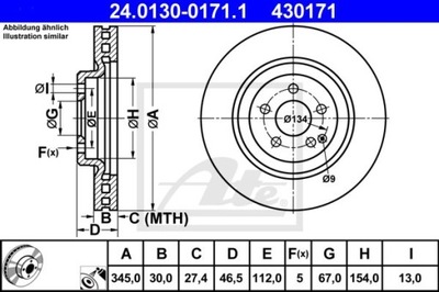 DISQUE HAM.PRZOD 24.0130-0171.1/ATE - milautoparts-fr.ukrlive.com