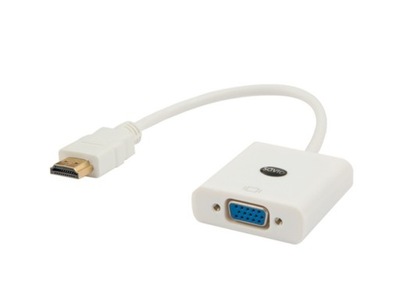 CL-27 KABEL ADAPTER HDMI M DO VGA (D-SUB) F WHITE biały