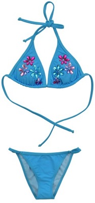 LORIN bikini strój niebieski kwiaty 40 L