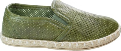 KHAKI AŻUROWE ESPADRYLE tenisówki r 35