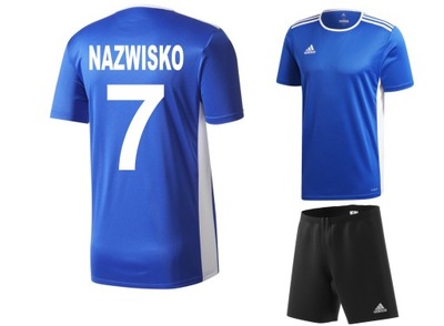 Adidas komplet strój piłkarski z NADRUKIEM 140cm